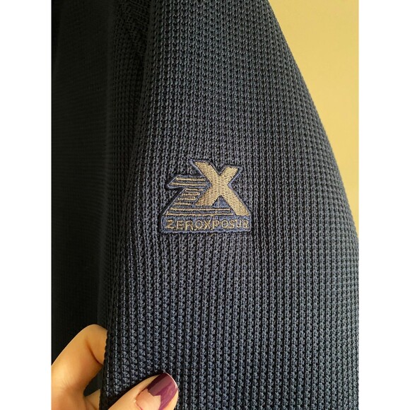 Zeroxposur ZXBLK Knit Fleece Navy Blue and Dark Gray Jacket Men’s Size XL - Picture 5 of 11